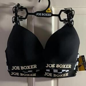 Joe Boxer bras Black black and white push up sz 36D NWT